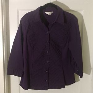 Christopher & Banks Button Shirt Purple SZ  L